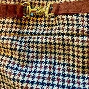 Talbots Brown and White Mini Skirt